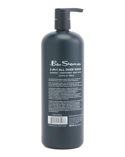 BEN SHERMAN 3-in-1 Sea Salt And Cedar All Over Wash 33.8oz includes 2oz travel size body butter