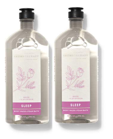 Bath and Body Works 2 Piece Pack Aromatherapy Rose Lavender (10 fl. oz/ 295 ml) Wash and Foam Bath