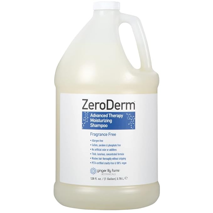 Ginger Lily Farms Botanicals ZeroDerm Advanced Therapy Body Wash + Shampoo + Conditioner Bundle 1 Gallon Each