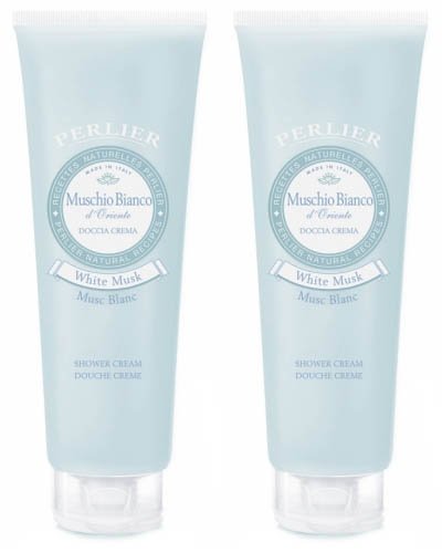Perlier:Muschio Bianco d'Oriente Shower Cream White Musk Scent - 8.4 Fluid Ounces (250mL) Tubes (Pack of 2) [ Italian Import ]