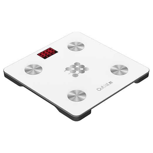 CUBITT Smart Digital Weight Scale 13 Body Composition Analizer BMI Muscle Mass Body Fat Scale with Smartphone App sync with Bluetooth (White)