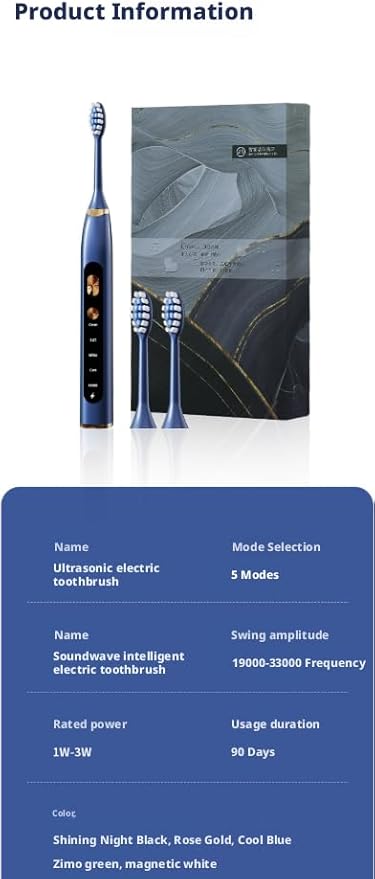 Magnetic Levitation Sonic Adult Electric Toothbrush USB Charging Fully Automatic Vibrating Soft Bristled Toothbrush Provide 5 Cleaning Modes 3 Intensities 4 Soft Brush Heads. (Rose Gold)