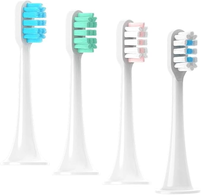 Compatible for T300/T500/T700 Electric Toothbrush Heads Replaceable Refill Nozzles 4Colors(4 Blue)