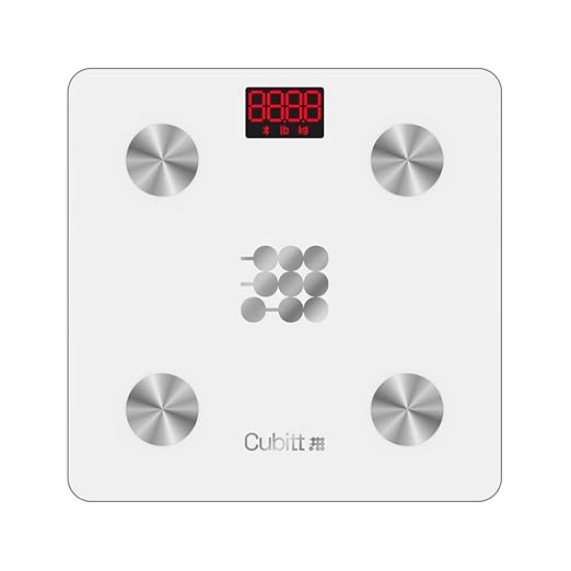 CUBITT Smart Digital Weight Scale 13 Body Composition Analizer BMI Muscle Mass Body Fat Scale with Smartphone App sync with Bluetooth (White)