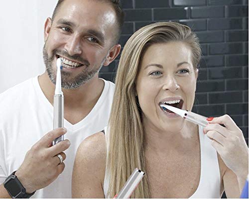 Pop Sonic The Ultimate Pro Toothbrush (Silver) | Rechargeable Tooth Brush w/Up to 40000 Brush Strokes/Minute - Long-Lasting Dupont Nylon Bristles - for Teens &amp Adults w/Quadrant Pacer &amp Timer
