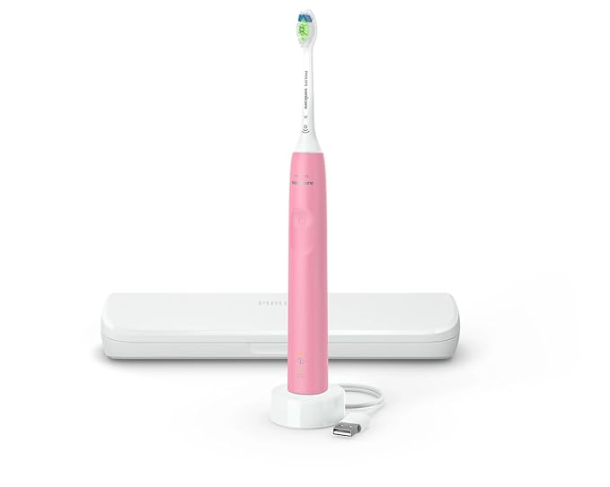 Philips Sonicare Electric Toothbrush DiamondClean Rechargeable Electric Tooth Brush with Pressure Sensor Sonic Electronic Toothbrush Travel Case Pink