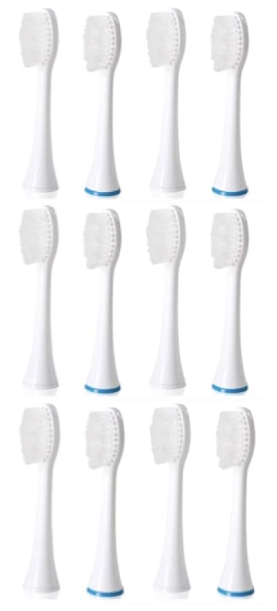 ToiltTree Products Poseidon Replacement Brush Heads for Poseidon Rechargeable Sonic Toothbrush 12 Pack