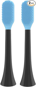 Tongue Scraper Heads Compatible with Philips Sonicare Click-On Handles – Gentle &amp Effective Tongue Cleaner Fresh Breath 2 Pack Replacement Brush Heads (Black One Size)