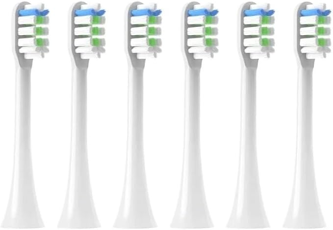 Toothbrushes Head for SOOCAS X3/X3U/X3Pro/V1/X5/X1/D3/D3 Pro Sonic Colorful Toothbrush Soft Bristle Nozzles(6white)