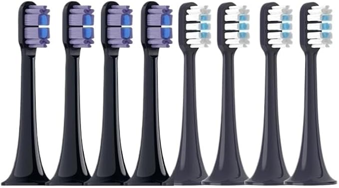4/8PCS Replacement Brush Heads ForCompatible for XIAOMI MIJIA T700 Sonic Electric Toothbrush Bristle with Caps Sealed Pack(8 PCS Purple)
