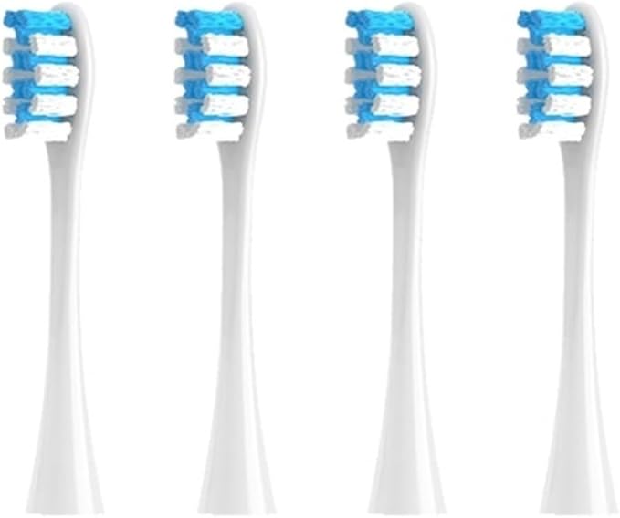 4pcs/6pcs Brush Heads Compatible for Toothbrushes Universal Vacuum Sealed Packaged(4pcs whiteblue)