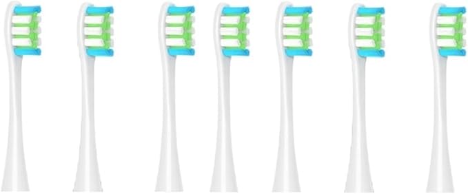 Compatible for Oclean Flow/X/X PRO/ Z1/ F1/ One/Air 2 /SE Brush Heads Soft Sonic Toothbrush Vacuum Bristle 7pcs Replacement(7pcs Wgreen)