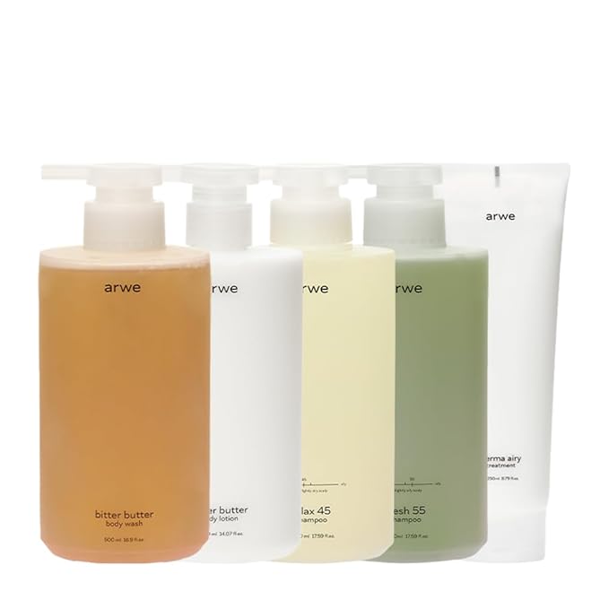 Full Collection - Bitter Butter Body Wash &amp Lotion + Herb Mansion Shampoos for Dry &amp Oily Scalp + Derma Airy Treatment