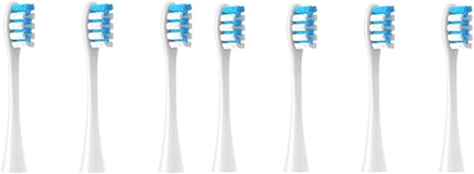 Compatible For OcleanFlow/X/X PRO/ Z1/ F1/ One/Air 2 /SE Brush Heads Soft DuPont Sonic Toothbrush Vacuum Bristle 7pcs Replacement Heads(7pcs Blue)