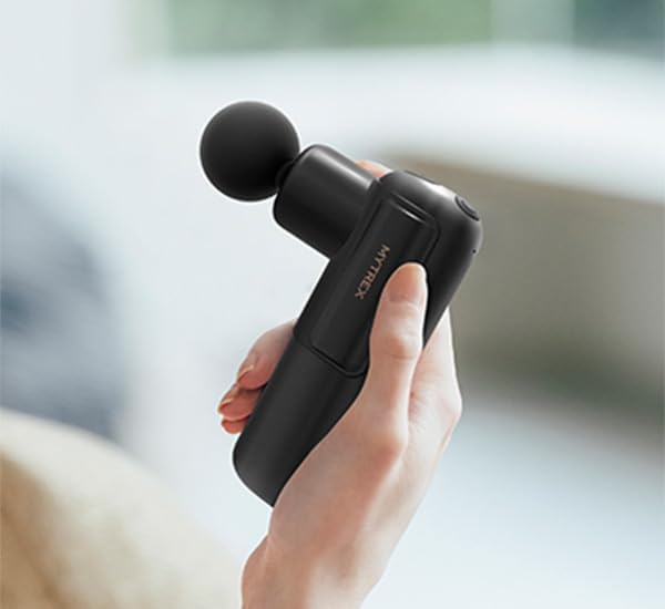Mini Massage Gun Portable Deep Tissue Percussion Massager with 4 Heads Ultra-Quiet Lightweight 205g for Neck &amp Back Home Office &amp Travel (Black)