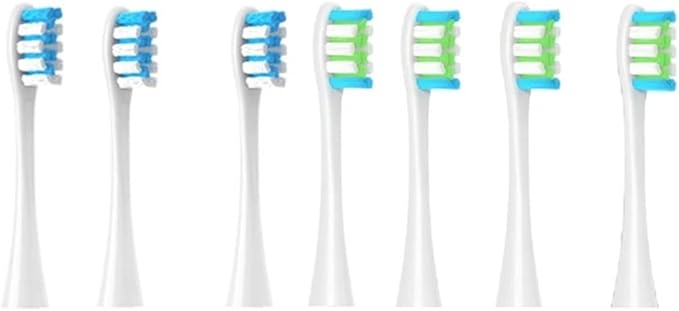 Brush Heads for Soft Toothbrush Bristle 7pcs Replacement(3Blue 4Wgreen)