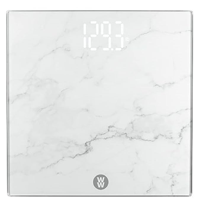 Weight Watchers Scales by Conair Scale for Body Weight Digital Bathroom Scale in White Marble Finish