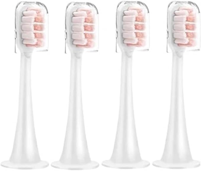 Replacement Brush Heads with Caps Sealed Package Soft for Sonic Electric Toothbrushes(4Pink)