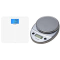 Escali High Capacity Anti-Slip Digital Bathroom Scale for Body Weight &amp Primo Digital Food Scale Multi-Functional Kitchen Scale and Baking Scale