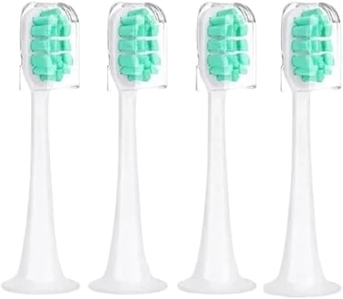 Replacement Brush Heads with Caps Sealed Package Soft for Sonic Electric Toothbrushes(4Green)