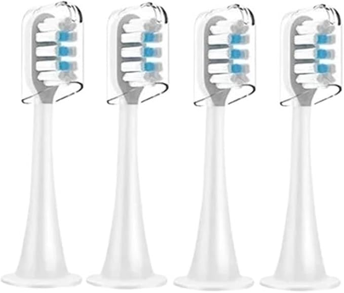 Compatible for Xiaomi Mijia T300/T500/T700 Replacement Brush Heads with Caps Sealed Package Soft(4White)
