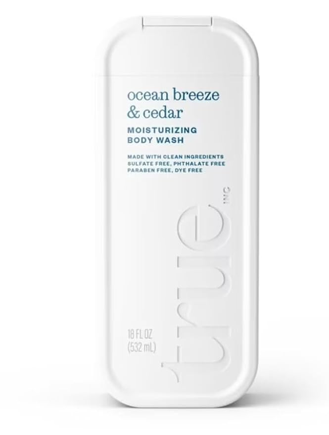 2-Pack Ocean Breeze &amp Cedar/Lily &amp Wood Sage Moisturizing Body Wash Sulfate Phthalate Paraben and Dye Free 18 fl oz each bottle