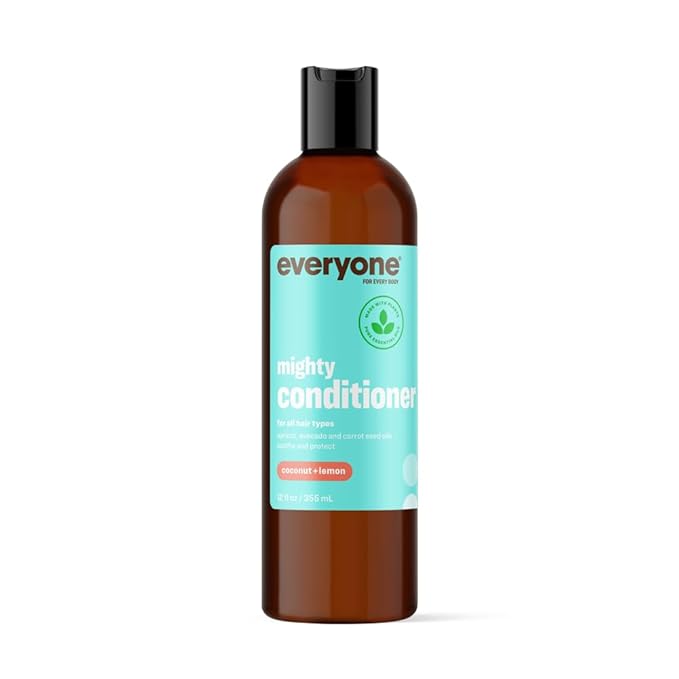 Everyone 3-in-1 Soap Body Wash Bubble Bath Shampoo Coconut Lemon 1 Gallon Bundle with Everyone Mighty Conditioner 12 OZ