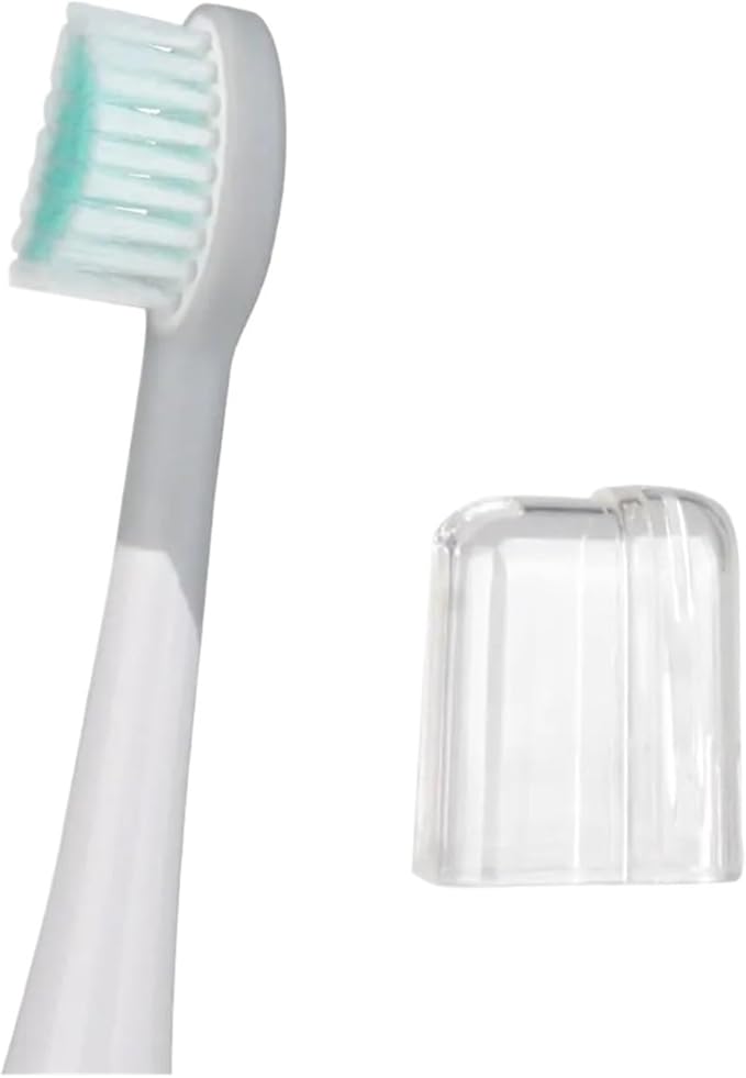 D901/D902 4pcs Rubberied Replacement White Toothbrush Heads with CapsCompatible for D01/D02 Electric(Black)