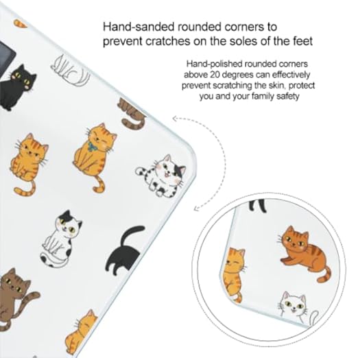 Men's Smart Scale for Body Weight Digital Bathroom Weighing Scale Automatic Switch Energy Saving Scale Compatible with Cute Cats