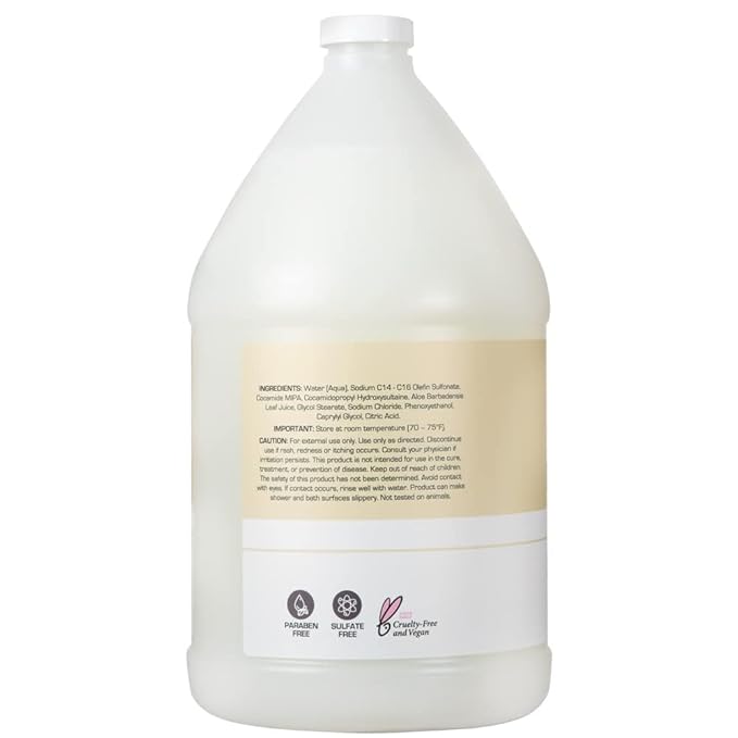Ginger Lily Farms Club &amp Fitness Nourishing Body Wash 100% Vegan &amp Cruelty-Free Bath &amp Shower Gel for Men and Women Fragrance Free 1 Gallon (Pack of 4)