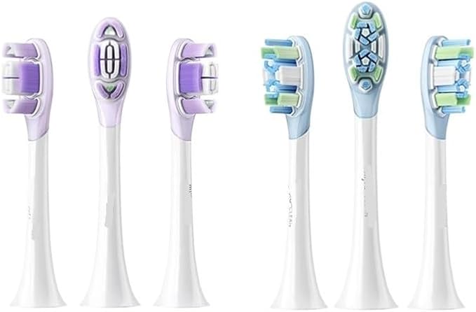 Compatible for Mijia Electric Toothbrush Brush Head 3/6PCS Compatible for Sonic Vibration Pro 4 Brushing Modes IPX8 Waterproof(3PCS Clean Version)