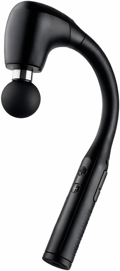 Deep Tissue Massage Gun with Long Handle – 12mm Percussion Massager for Back and Neck 4 Massage Heads Adjustable Speeds Ergonomic Handheld Design