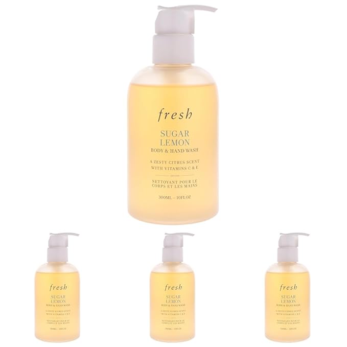Fresh Body and Hand Wash - Sugar Lemon for Women - 10 oz Body Wash (Pack of 4)