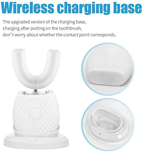 Ultrasonic Toothbrush for Adults Automatic Ultrasonic Toothbrush for Teeth Whitening Rechargeable Electric Ultrasonic Toothbrush for Home and Travel Use 360° Mouth Cleansing (White)