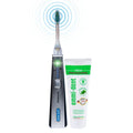Emmi-dent Electric Toothbrush Set - Carbon. 100% Ultrasound Technology removes Harmful Plaque Without Abrasive Brushing. Ideal for Sensitive Teeth &amp Gums. with Nano-Bubble Toothpaste. Rechargeable