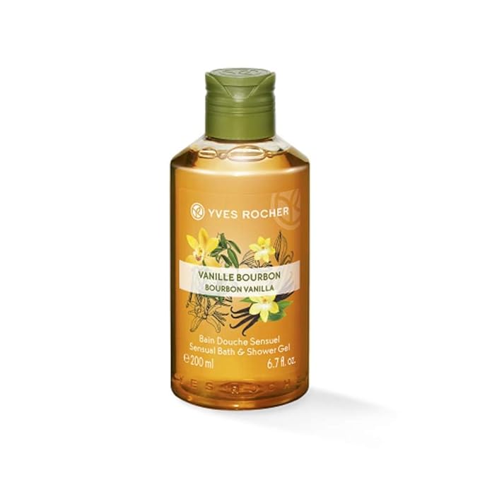 Yves Rocher Les Plaisirs Nature Sensual Bath &amp Shower Gel Bourbon Vanilla - 200 ml./6.7 fl.oz.