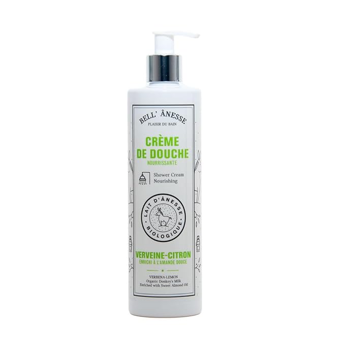 Label Provence - French Shower Cream with Organic Donkey Milk and Sweet Almond Oil - Lemon Verbena Fragrance - 400ml Bottle
