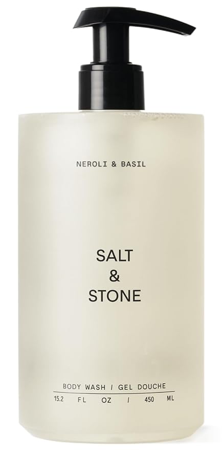 Salt &amp Stone Body Wash with Antioxidants for Deep Moisture | For Women &amp Men Sulfate Paraben &amp Dye Free Leaving Skin Soft and Hydrated | Neroli &amp Basil 15.2 fl oz