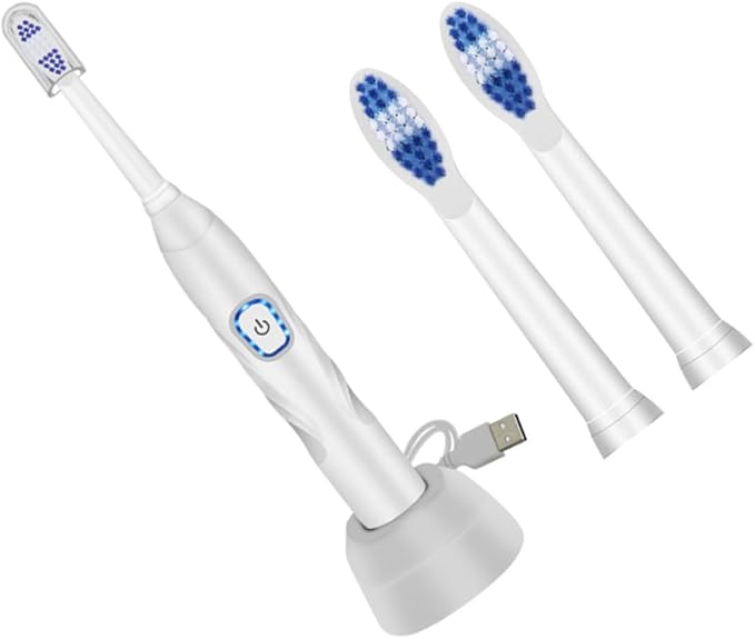 Milisten ’s Electric Toothbrush USB Charging Sonic Vibration Toothbrush with Soft Bristles Waterproof for Home Use White Set