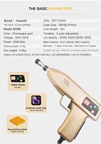 720N Chiropractic Adjusting Tool Instrument Electric Impulse Gun Actuator Massager Professional Massage Equipment Magnetic Therapy Massage Gun (Golden)