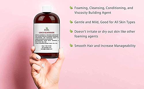 cocojojo Coco Glucoside Natural Surfactant - Surfactants for Soap Making DIY Shower Gel Skin Care Body and Face Wash Plant Derived Natural - 32 Oz