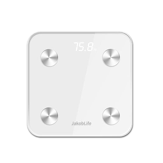 Smart Bluetooth Body Scale Digital Weight Scale with BMI Analysis Heart Health Tracking White