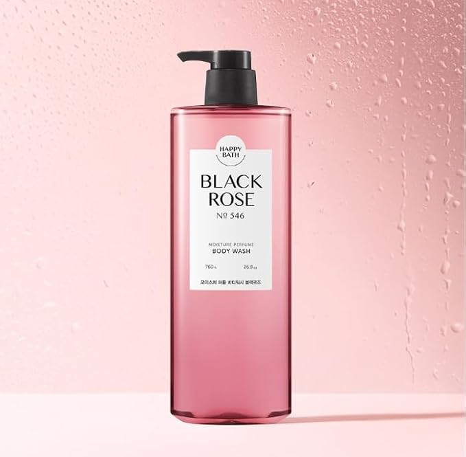 ZEESOON Happy Bath Moisture Performed Shower Body Wash for Women Men No 546 (760ml 25.69 fl oz.) (Black Rose)