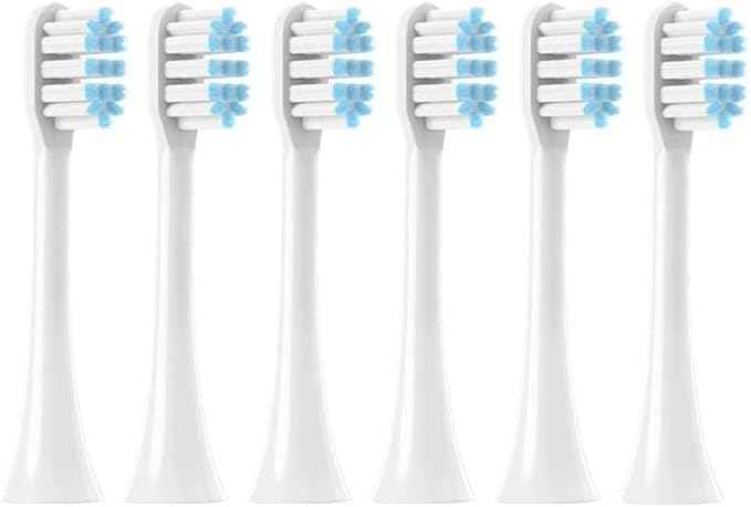 Toothbrushes Head for SOOCAS X3/X3U/X3Pro/V1/X5/X1/D3/D3 Pro Sonic Colorful Toothbrush Soft Bristle Nozzles(6whiteblue)