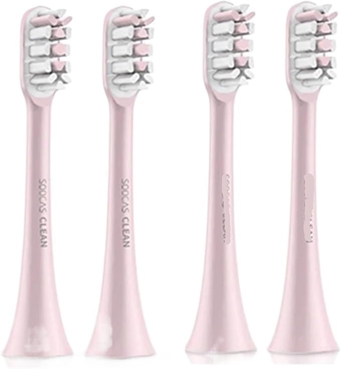 Compatible for SOOCAS Electric Toothbrush Compatible for X1 X3 X3U X5 Teeth Brush Replacement Heads(Pink 4 pcs)