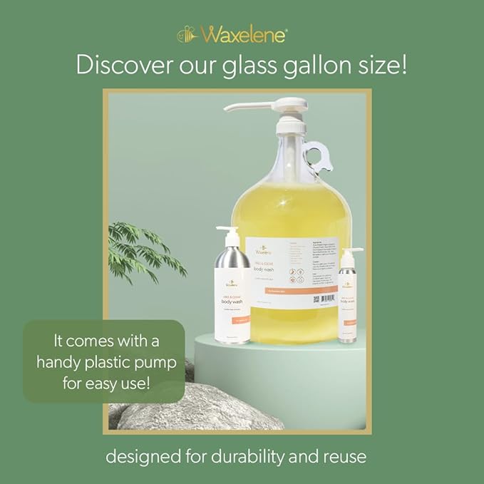 Waxelene Body Wash Free And Clear Gallon Size 3.8lt For Sensitive Skin Safe eczema psoriasis dermatitis biodegradable reef safe