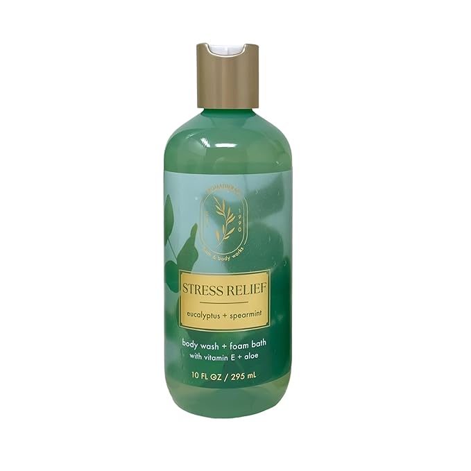 Bath &amp Body Works Aromatherapy Stress Relief Eucalyptus Spearmint - 3 Body Wash + Foam Bath - with a Fresh Forest Bar Soap