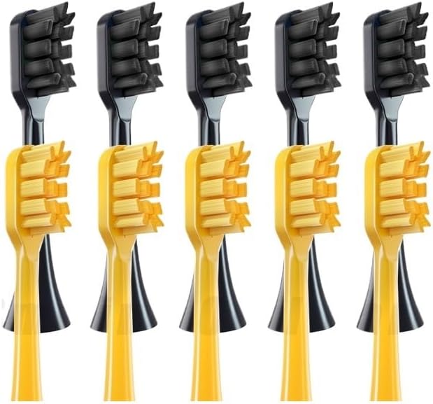 20PCS Toothbrush HeadsCompatible for G7/P7/Y8/T9/T10/T6S/T7S/A7 Replacement Brush Head Soft Bristle Vacuum with Cover(20PCS Black Yellow)