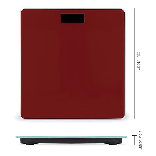 Automatic Switch Digital Bathroom Weighing Scale Smart Scale for Body Weight Brick Red