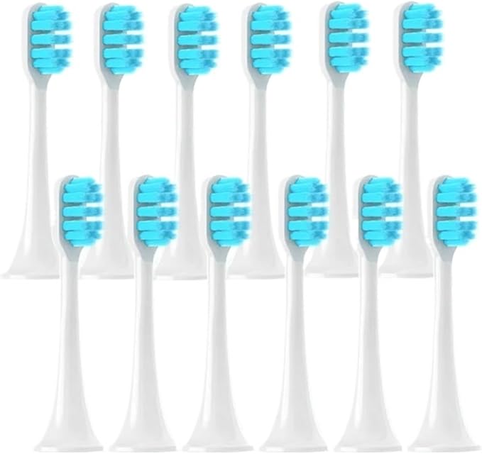 12PCS Replacement Brush HeadsCompatible for XIAOMI MIJIA T300/T500/T700 Sonic Electric Toothbrush Soft Bristle Caps(12BlueL)